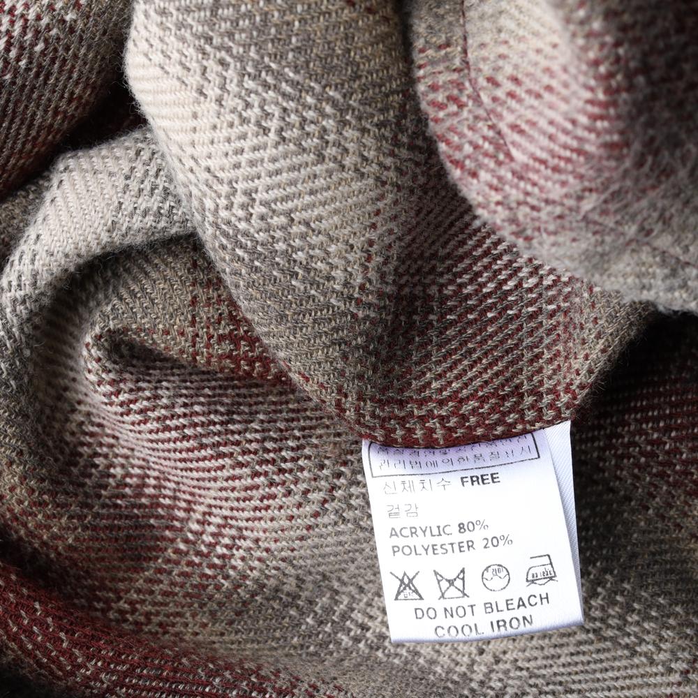 스컬프터 레드 브라운 체크 포켓 겨울 셔츠 이미지 6