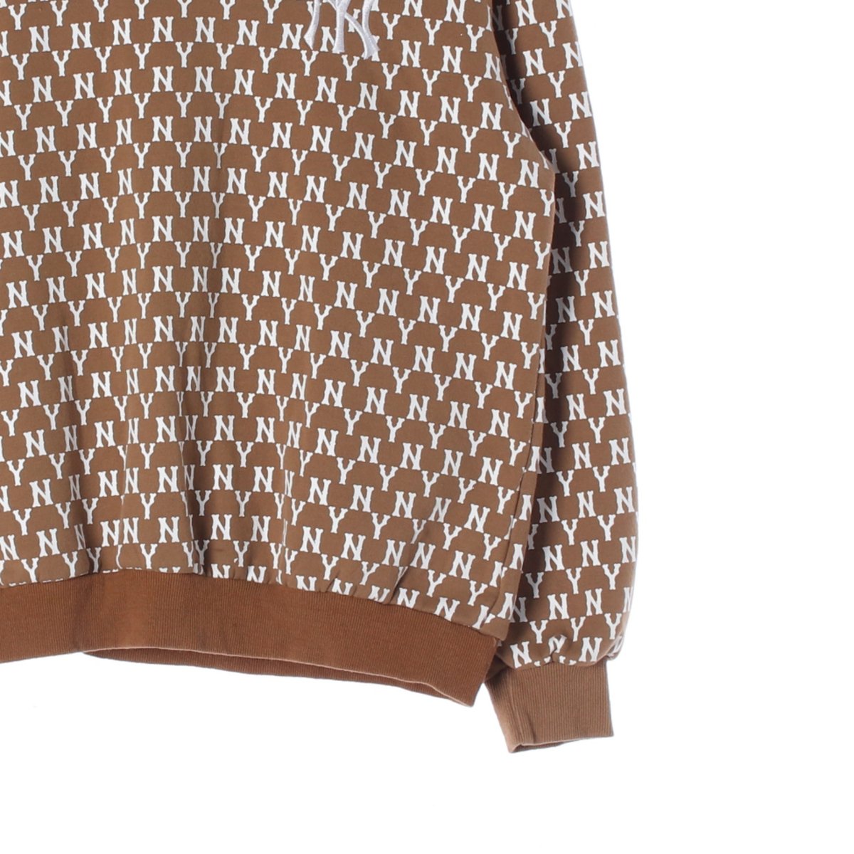 MLB엠엘비 브라운 로고패턴 기모 후드 티셔츠 이미지 3