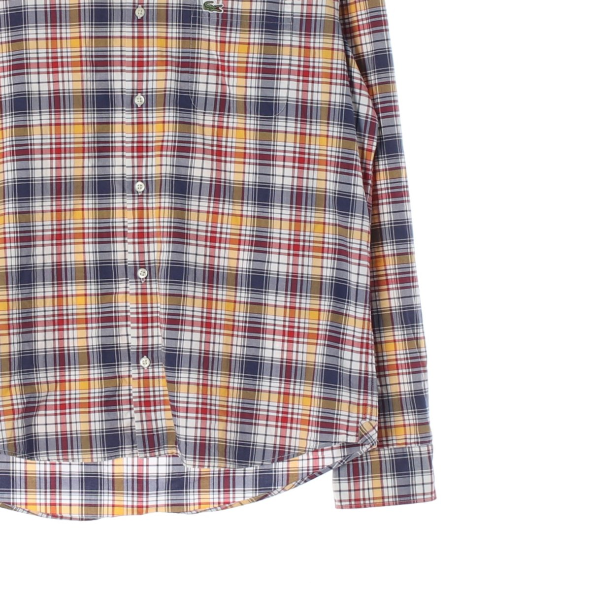 라코스테 라이브 체크 오픈카라 긴팔 셔츠 이미지 3