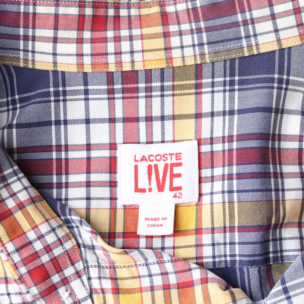 라코스테 라이브 체크 오픈카라 긴팔 셔츠 이미지 5