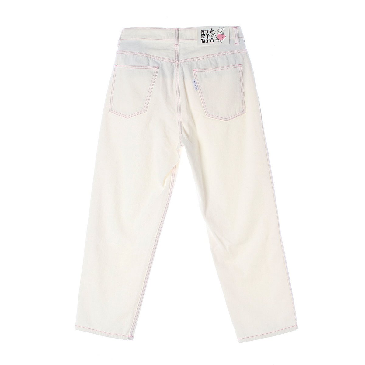 아조바이아조 화이트 핑크 스티치 데님 팬츠 이미지 4
