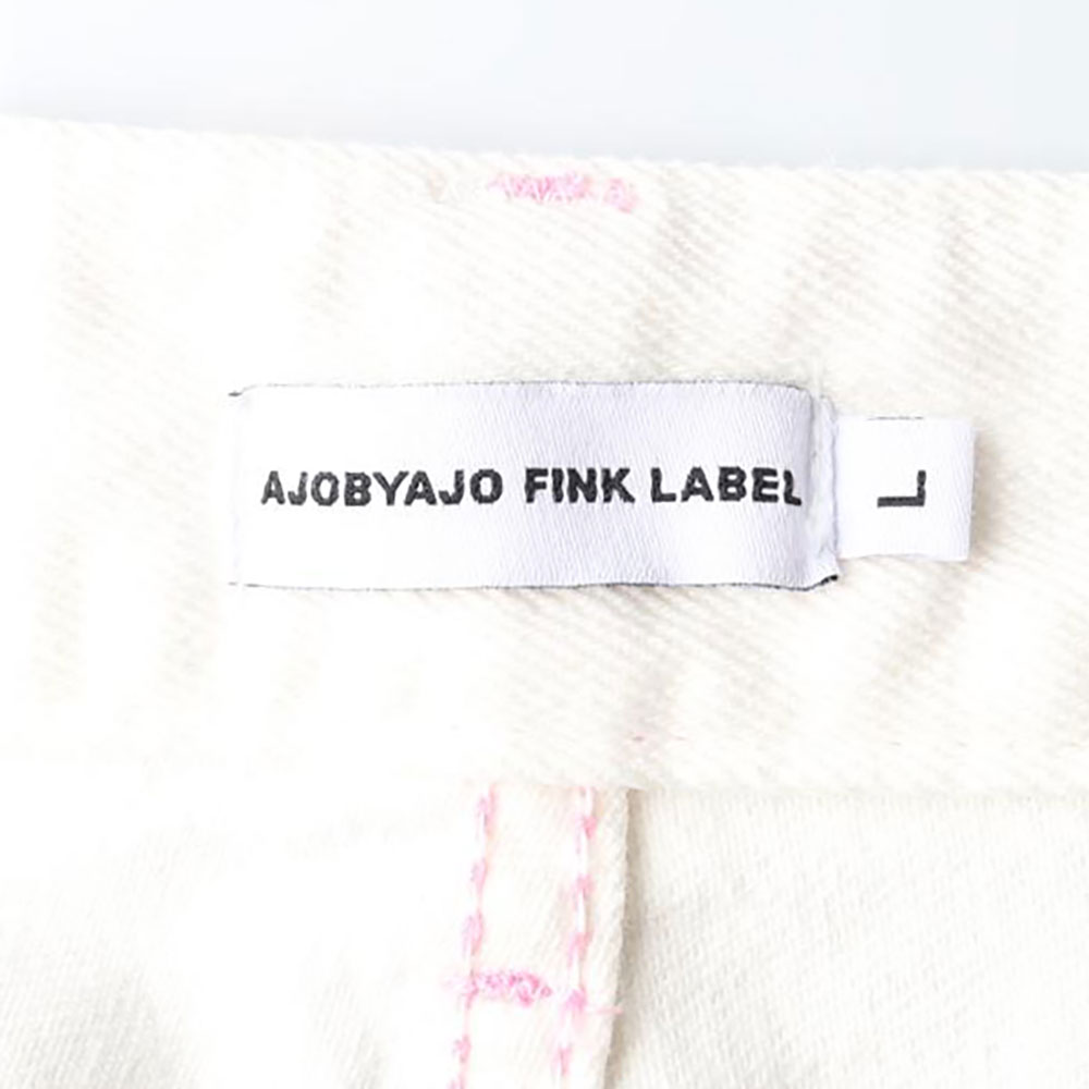 아조바이아조 화이트 핑크 스티치 데님 팬츠 이미지 5