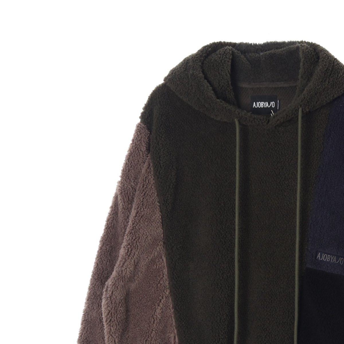 아조바이아조 배색 플리스 오버핏 후드 이미지 2