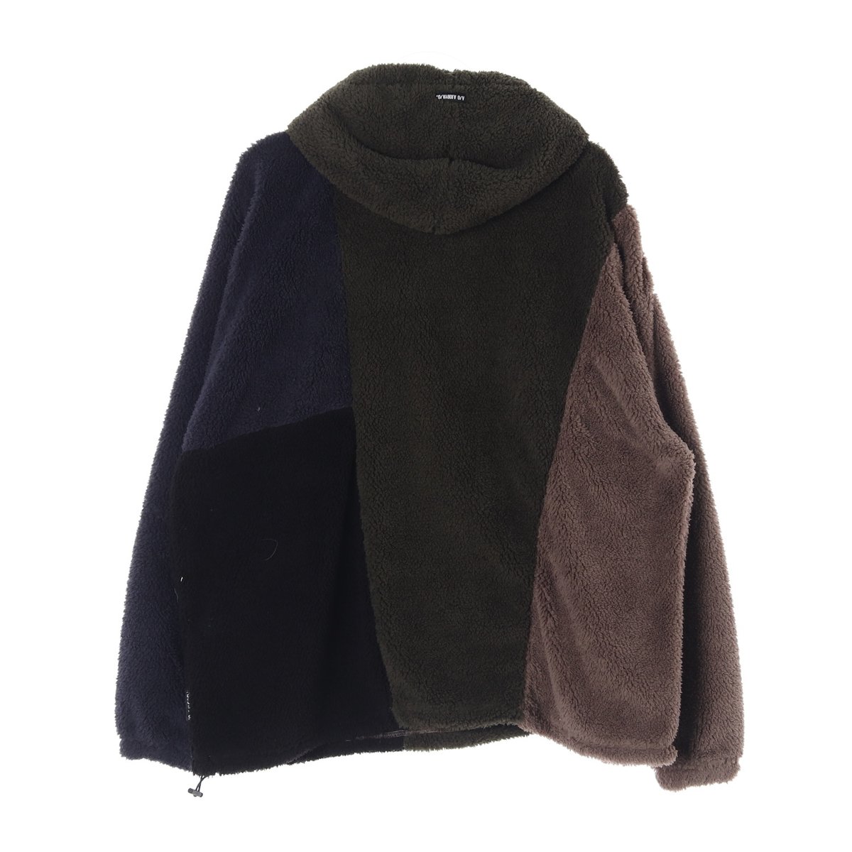 아조바이아조 배색 플리스 오버핏 후드 이미지 4