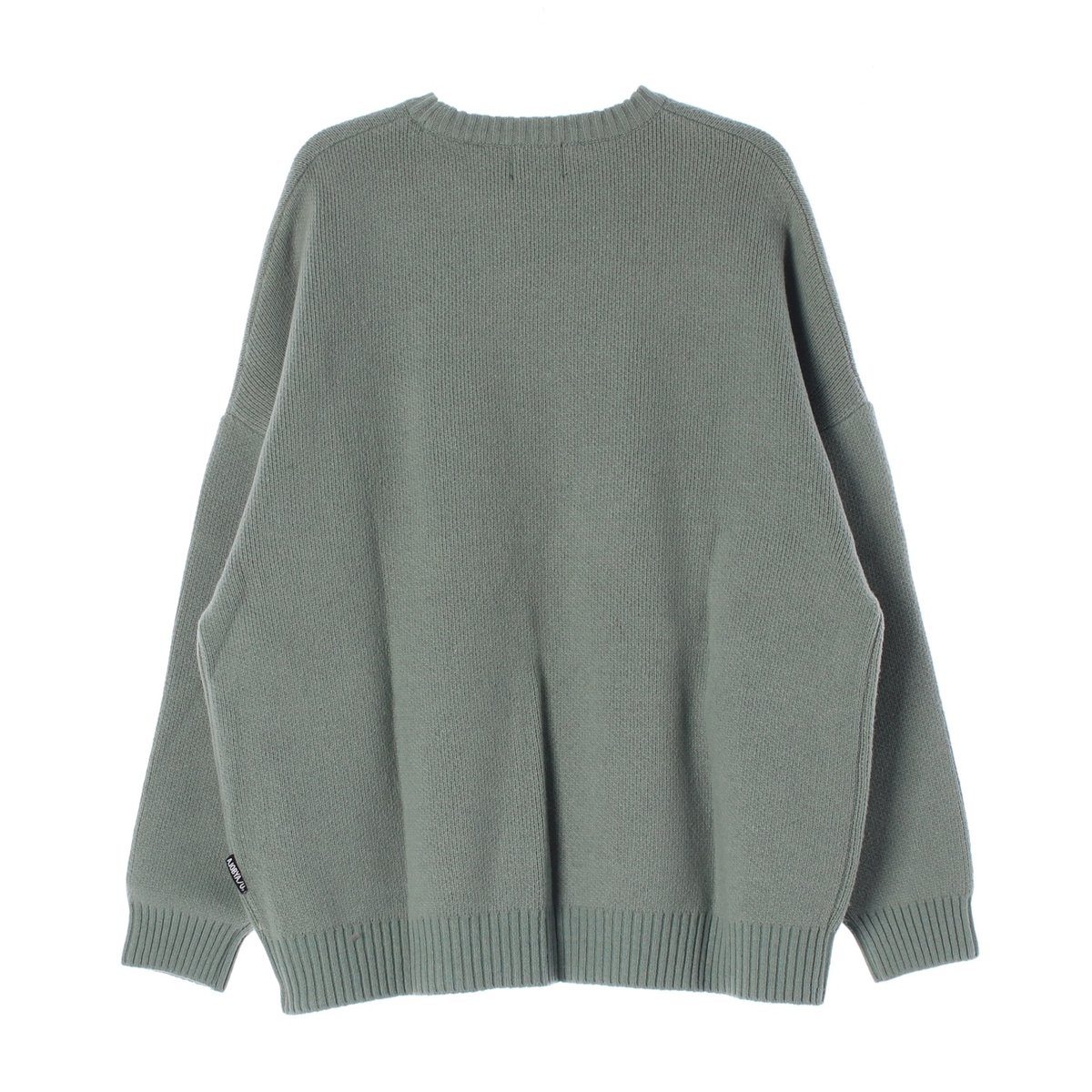 아조바이아조 슬로건 울니트 그린 스웨터 이미지 4