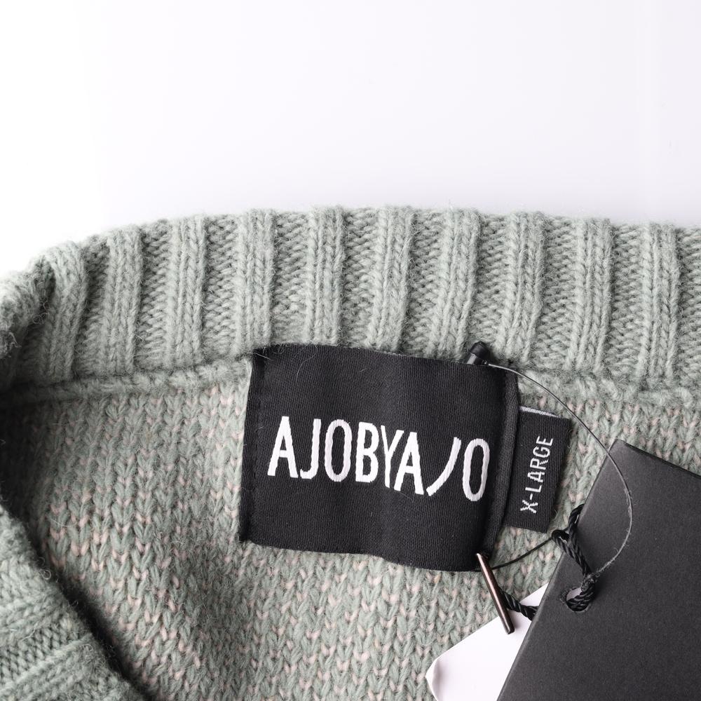 아조바이아조 슬로건 울니트 그린 스웨터 이미지 5