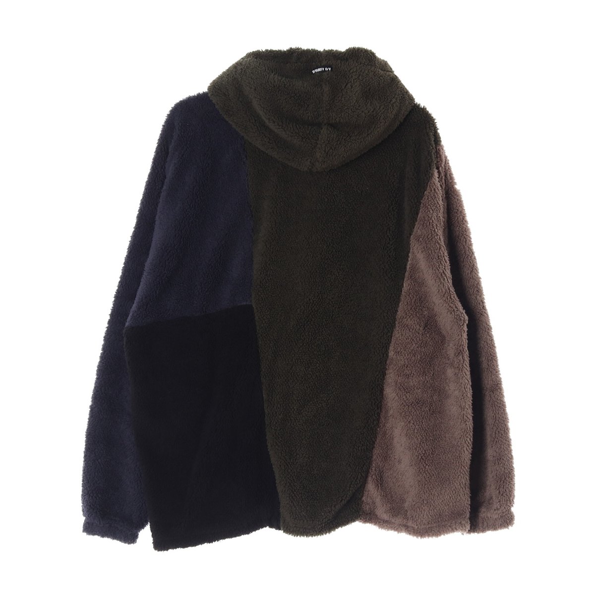 아조바이아조 다크배색 플리스 후드 티셔츠 이미지 4