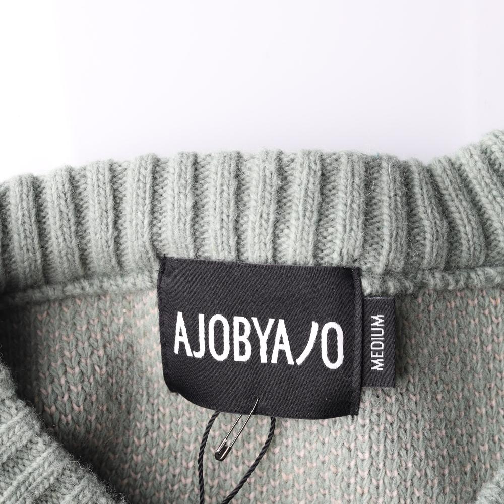 아조바이아조 그린 슬로건 스웨터 울니트 이미지 5