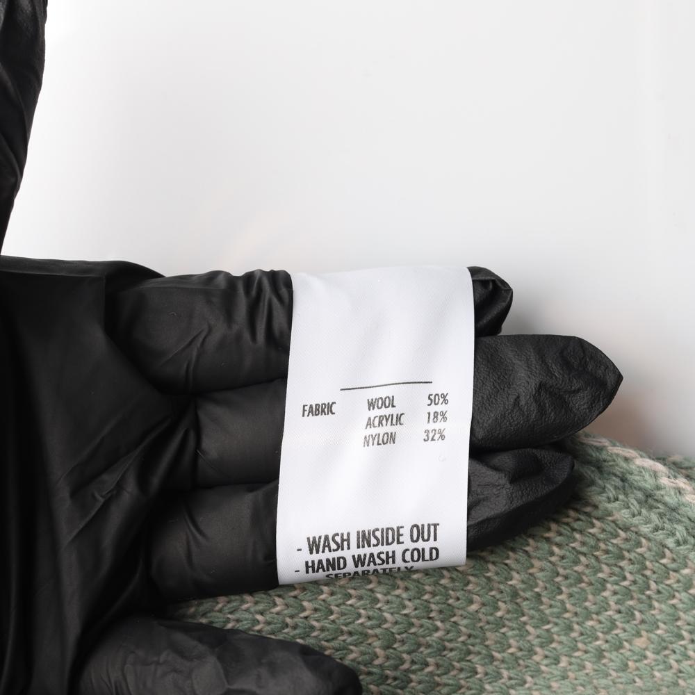 아조바이아조 그린 슬로건 울 후드 니트 스웨터 이미지 6