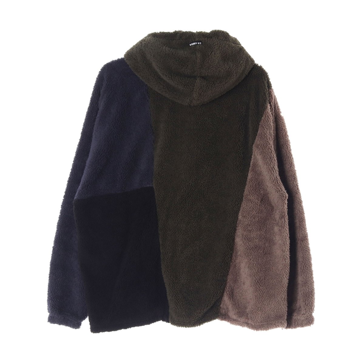 아조바이아조 후드 플리스 다크 배색 이미지 4