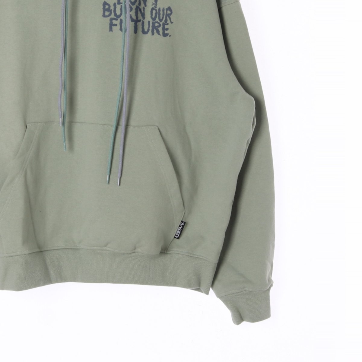 (새상품)아조바이아조 그린 슬로건 후드 티셔츠 이미지 3