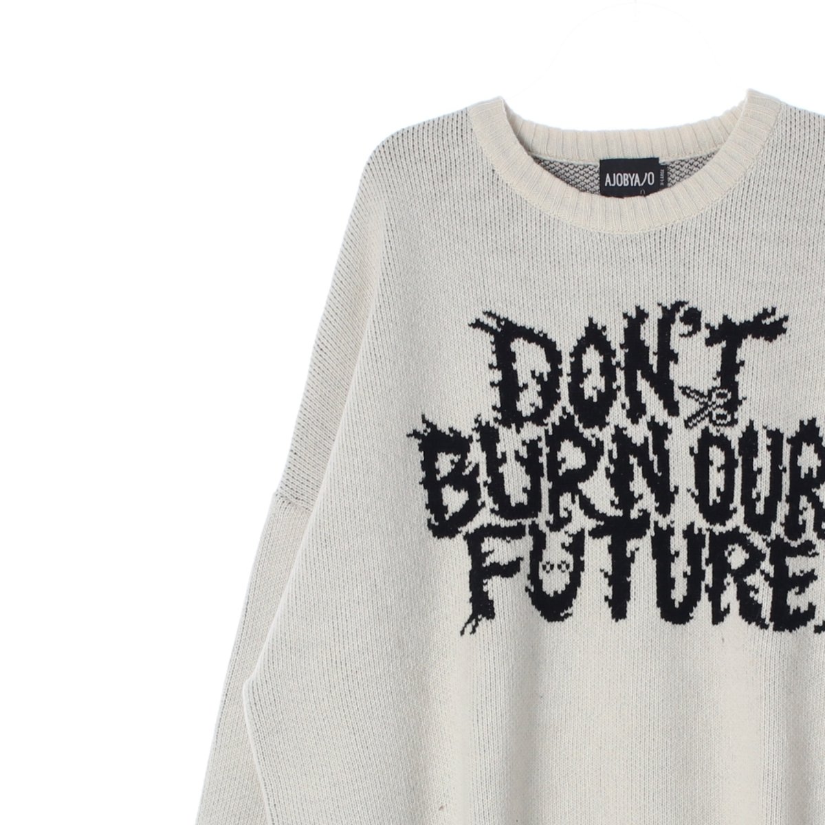 (새상품) 아조바이아조 슬로건 울 스웨터 화이트 이미지 2