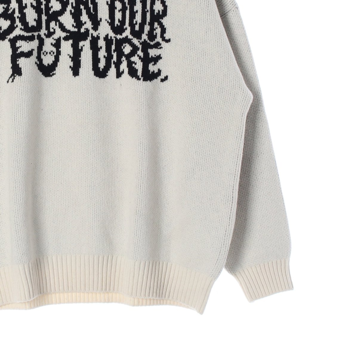 (새상품) 아조바이아조 슬로건 울 스웨터 화이트 이미지 3