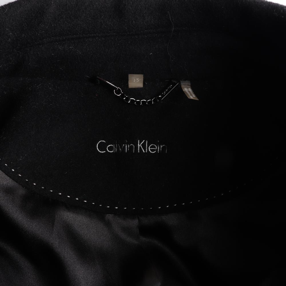 캘빈클라인 울캐시미어 블랙 로고 소매 싱글코트 이미지 6