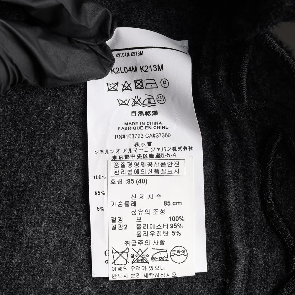 엠포리오 아르마니 울100% 레이스 배색 차콜 차이나카라 코트 이미지 8