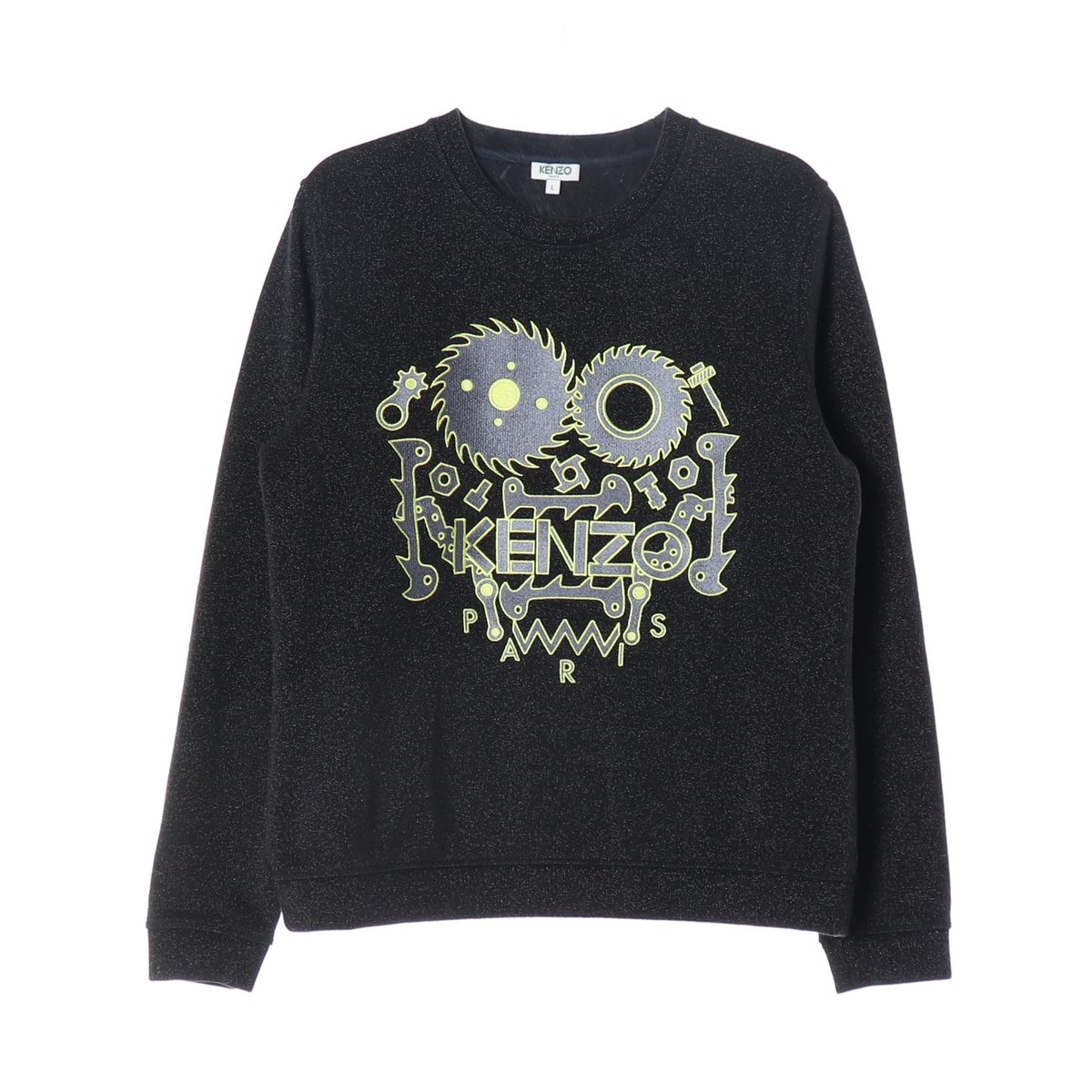 겐조 블랙 실버 로고 프린팅 맨투맨 스웨트셔츠