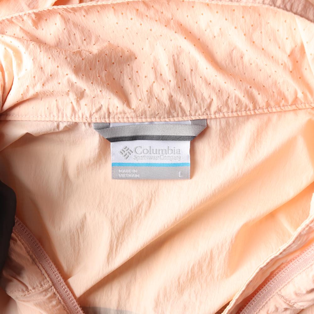 컬럼비아 코랄 살구 나일론 경량 바람막이 후드 집업 재킷 이미지 5