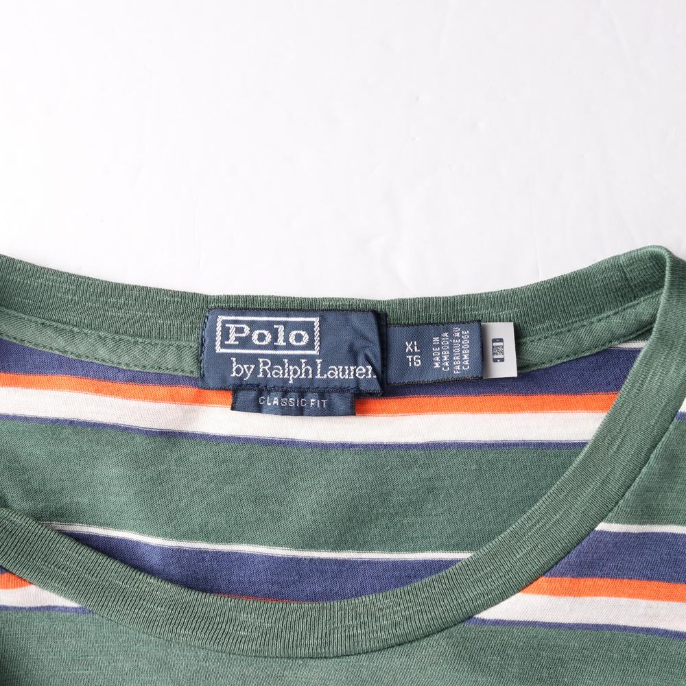 폴로 랄프 로렌 카키 스트라이프 포켓 반팔 티셔츠 이미지 5