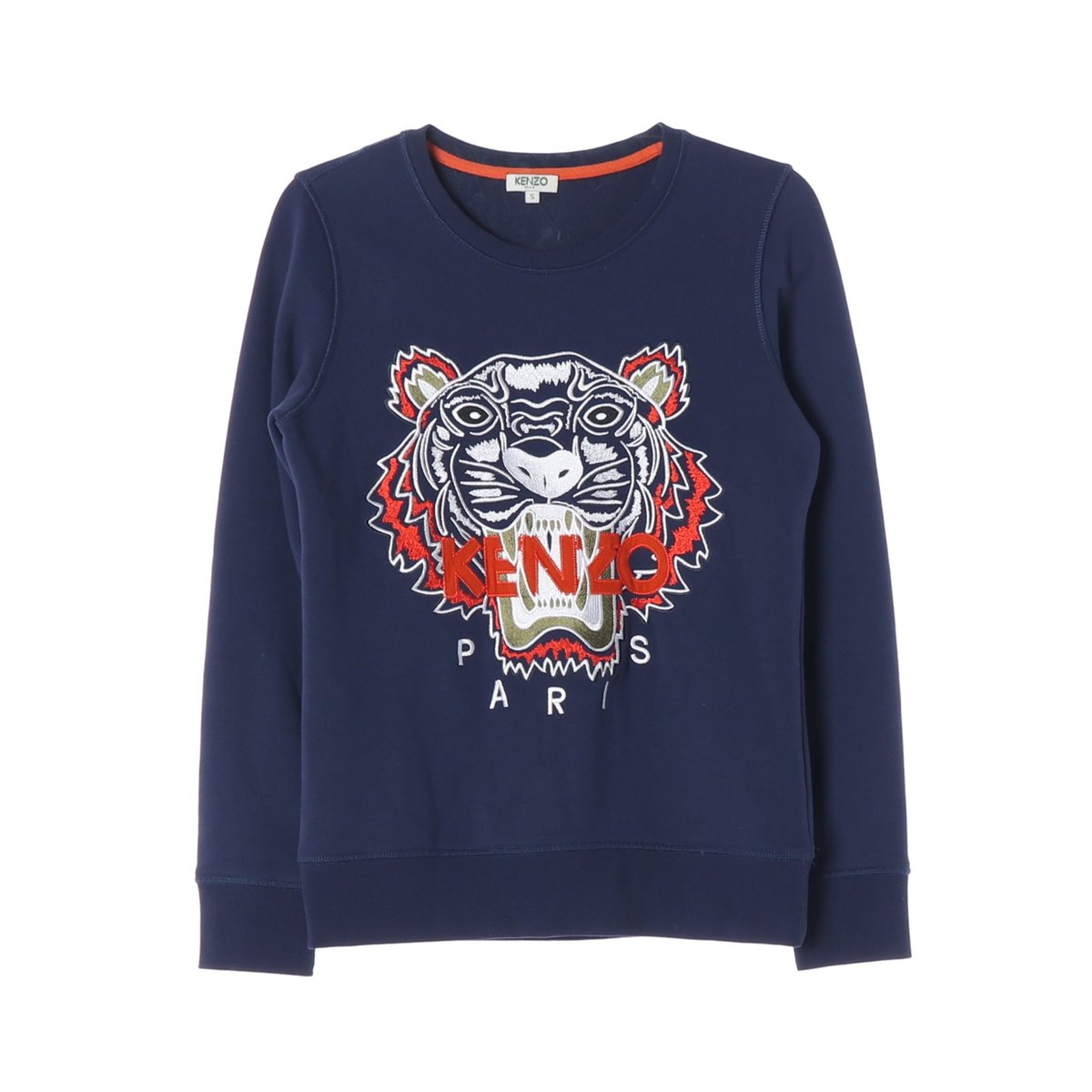 겐조 로고 자수 맨투맨 스웨트셔츠 네이비