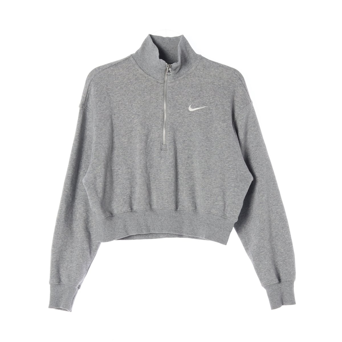 나이키 22FW 그레이 하프집업 크롭 기모 맨투맨 스웨트셔츠