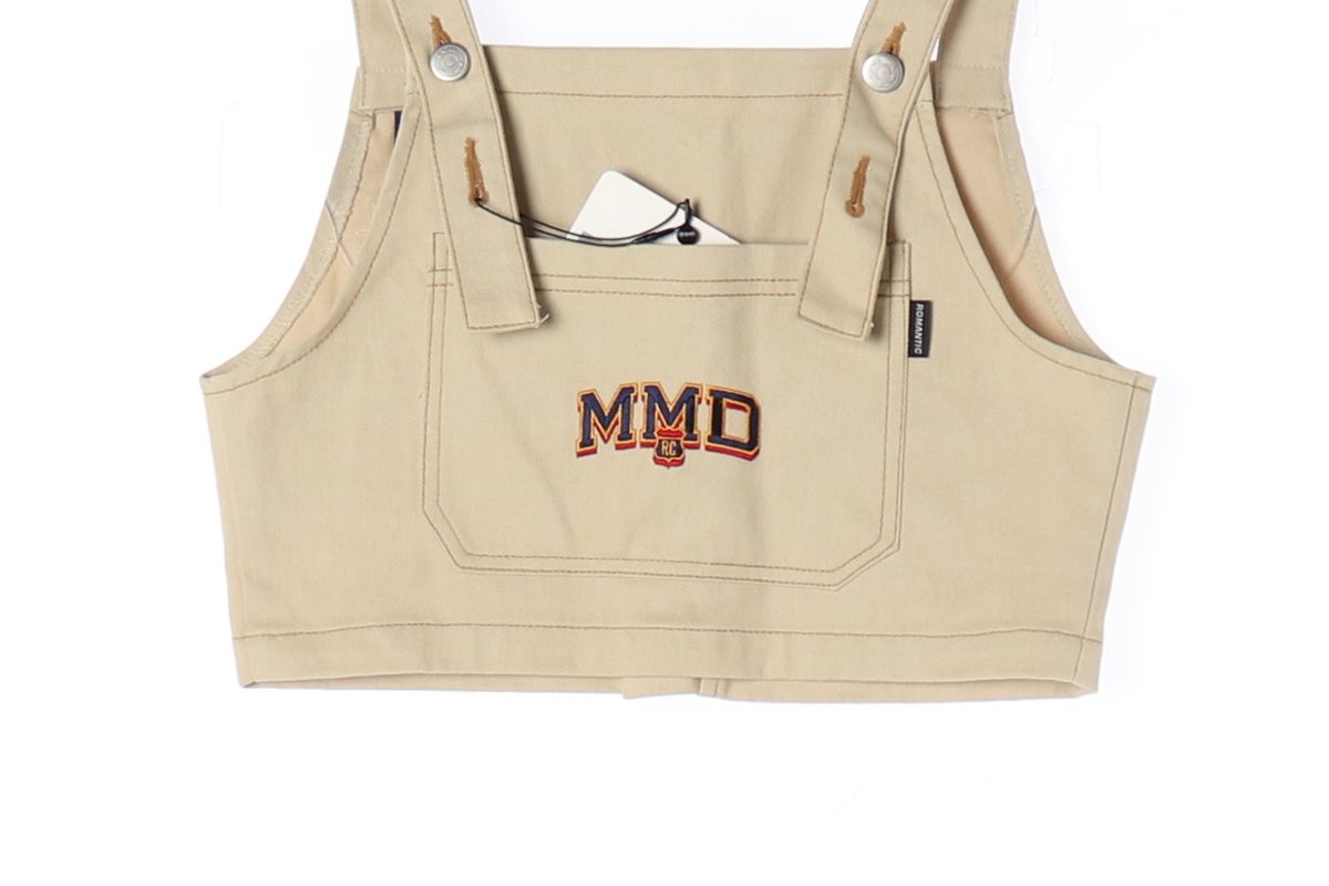 로맨틱 크라운 베이지 오버롤 크롭 뷔스티에 탑 이미지 3