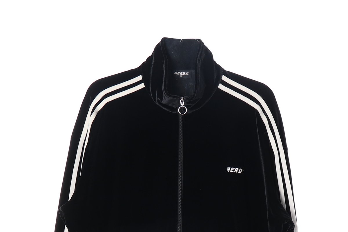 널디 벨벳 블랙 트랙탑 져지 집업재킷 이미지 2