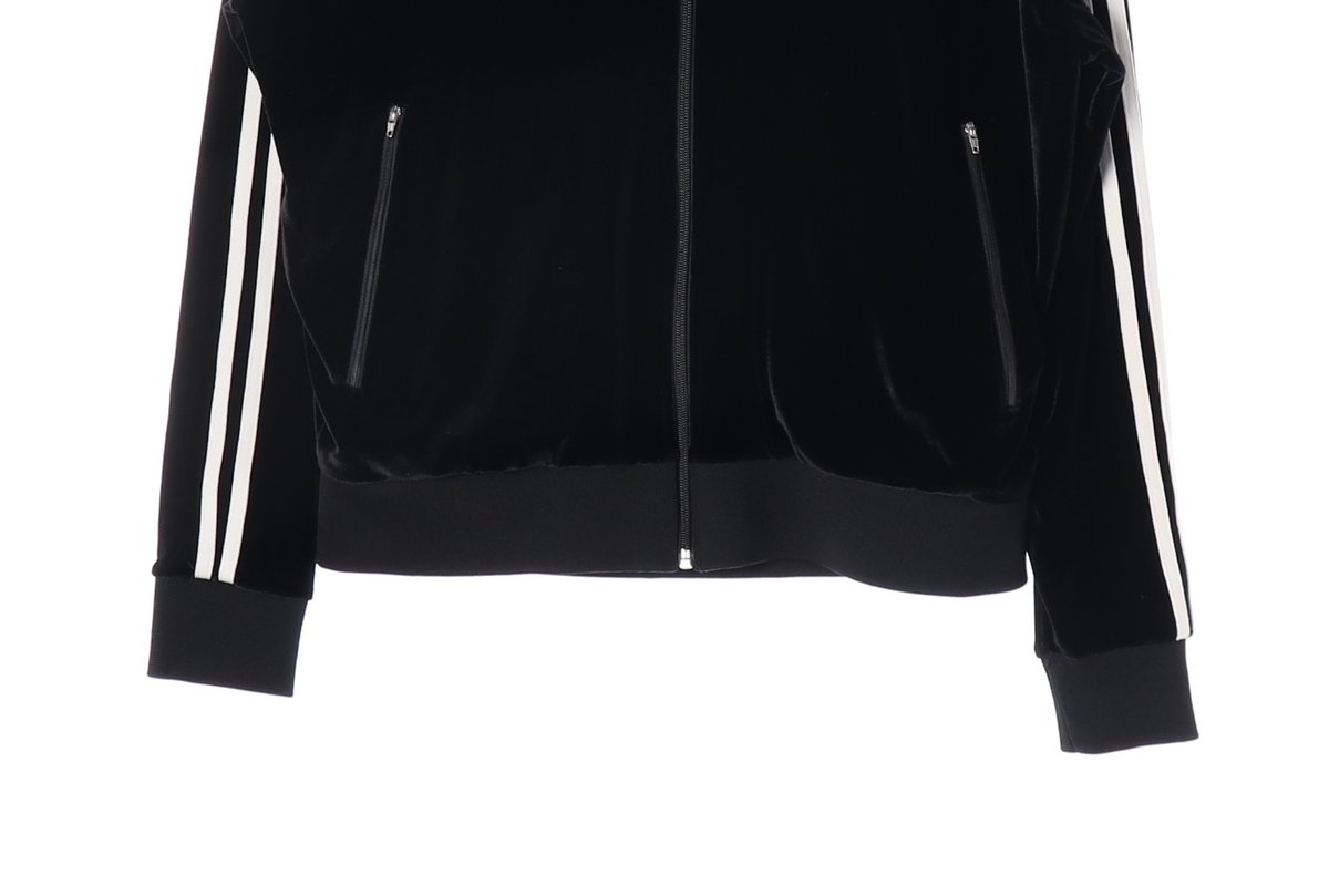 널디 벨벳 블랙 트랙탑 져지 집업재킷 이미지 3