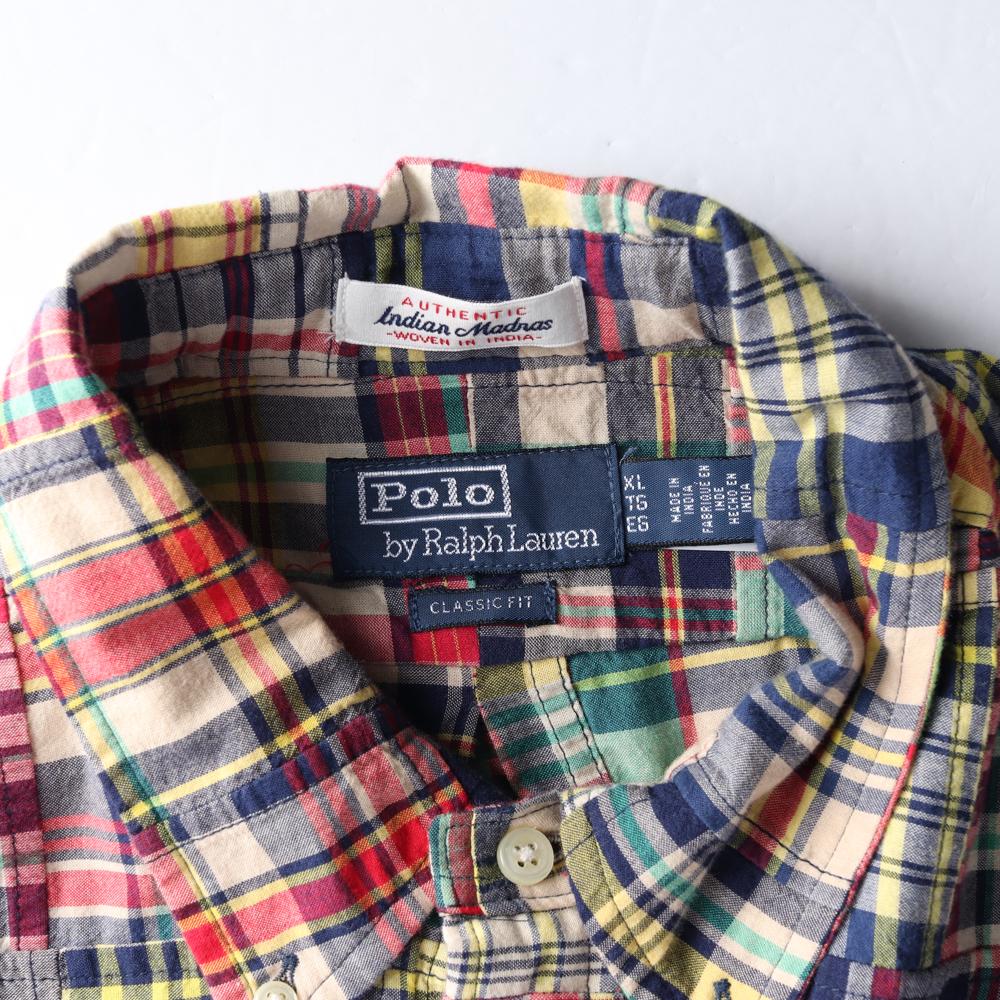 폴로 랄프 로렌 24SS 클래식핏 패치워크 마드라스 셔츠 이미지 5