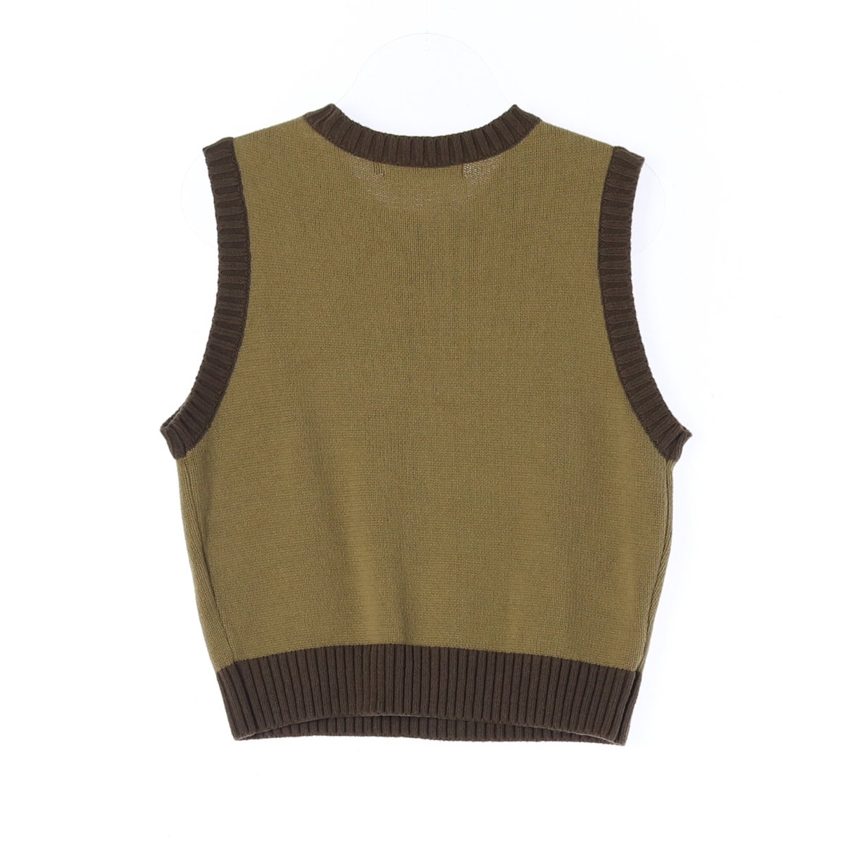 SUNLOVE 썬러브 카키 로고 라운드 니트 조끼 베스트 S 이미지 2
