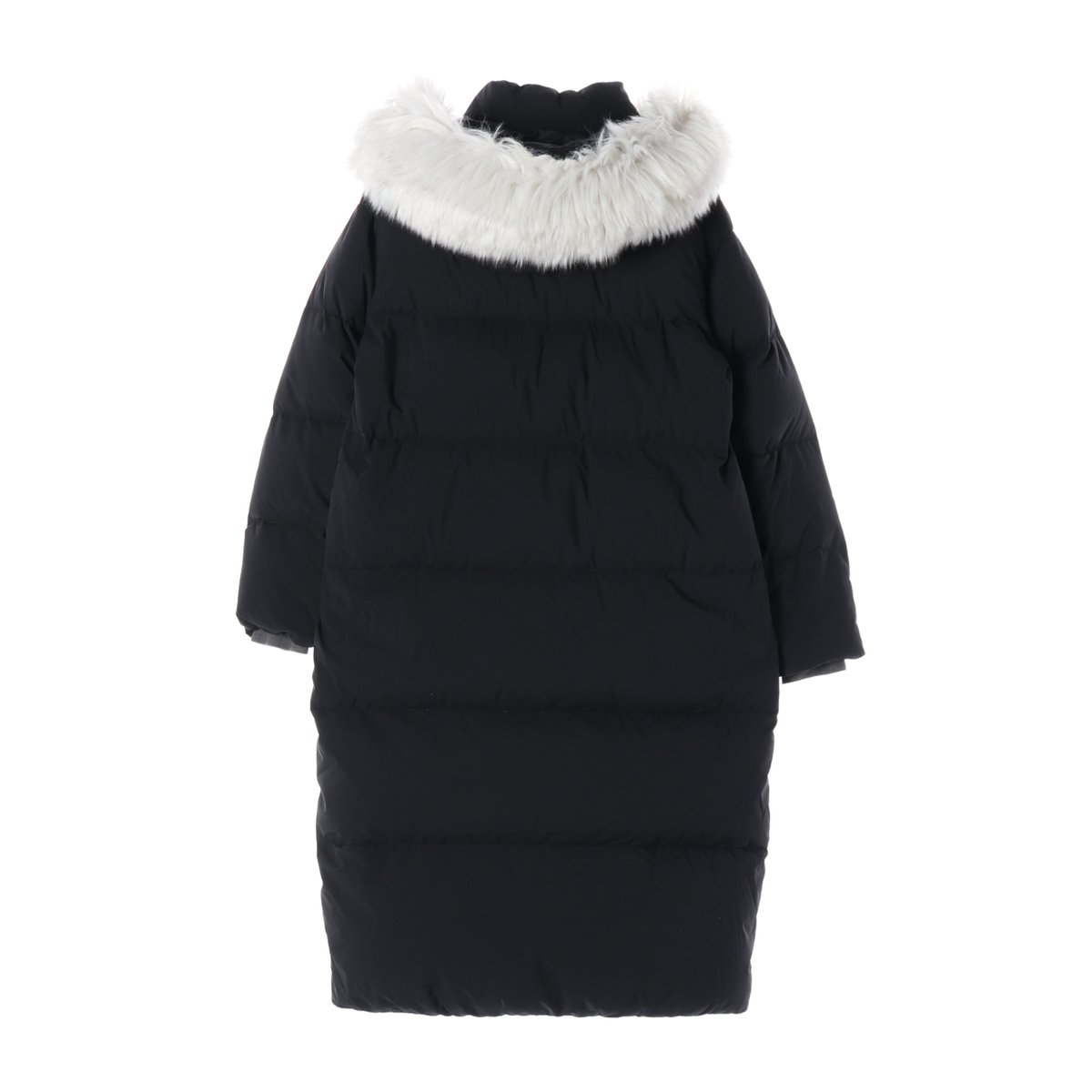 뉴발란스 구스다운 블랙 퍼후드 오버핏 롱 패딩  이미지 3