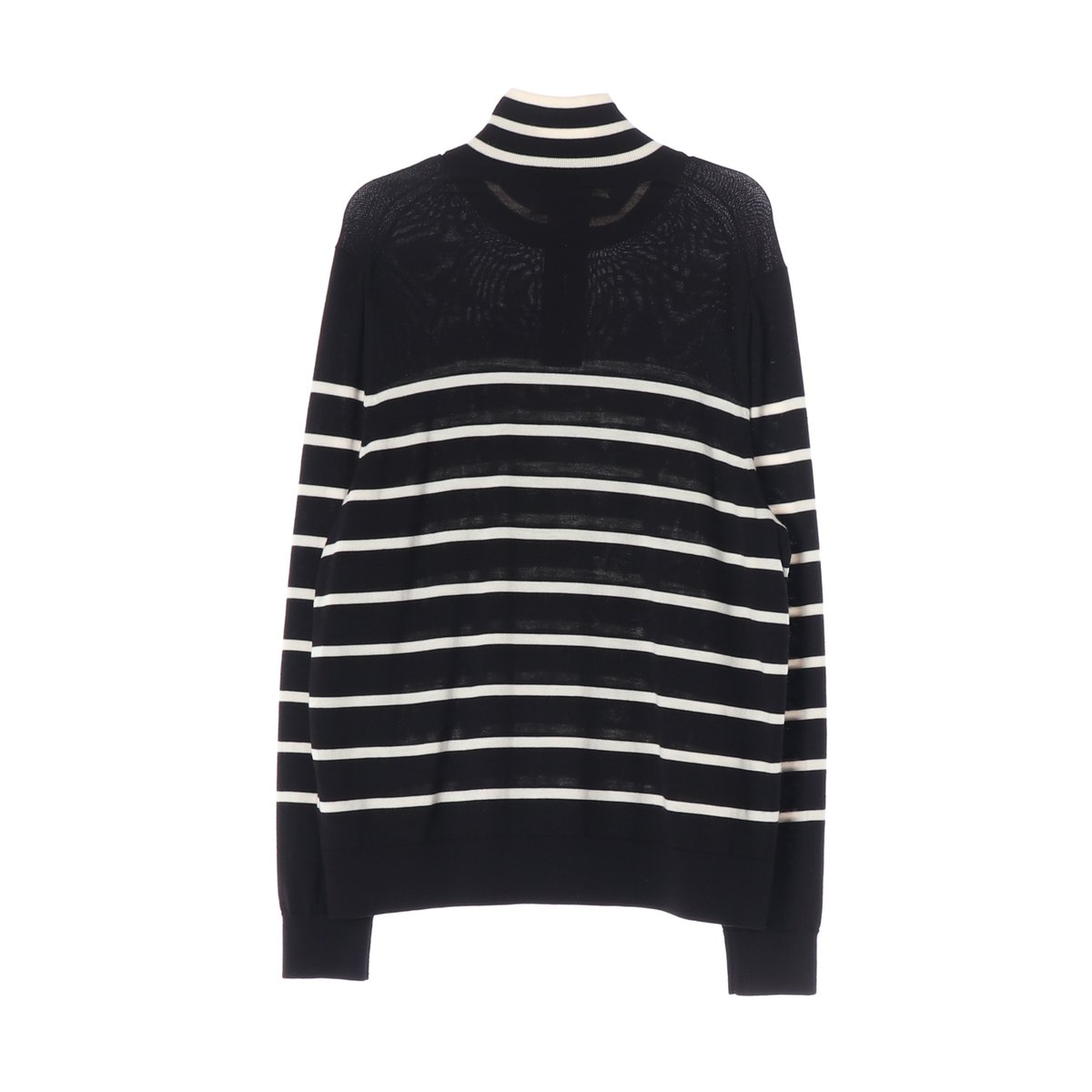 COS 코스 울100% 블랙 스트라이프 하프집업 모크넥 니트 스웨터 XL 이미지 2