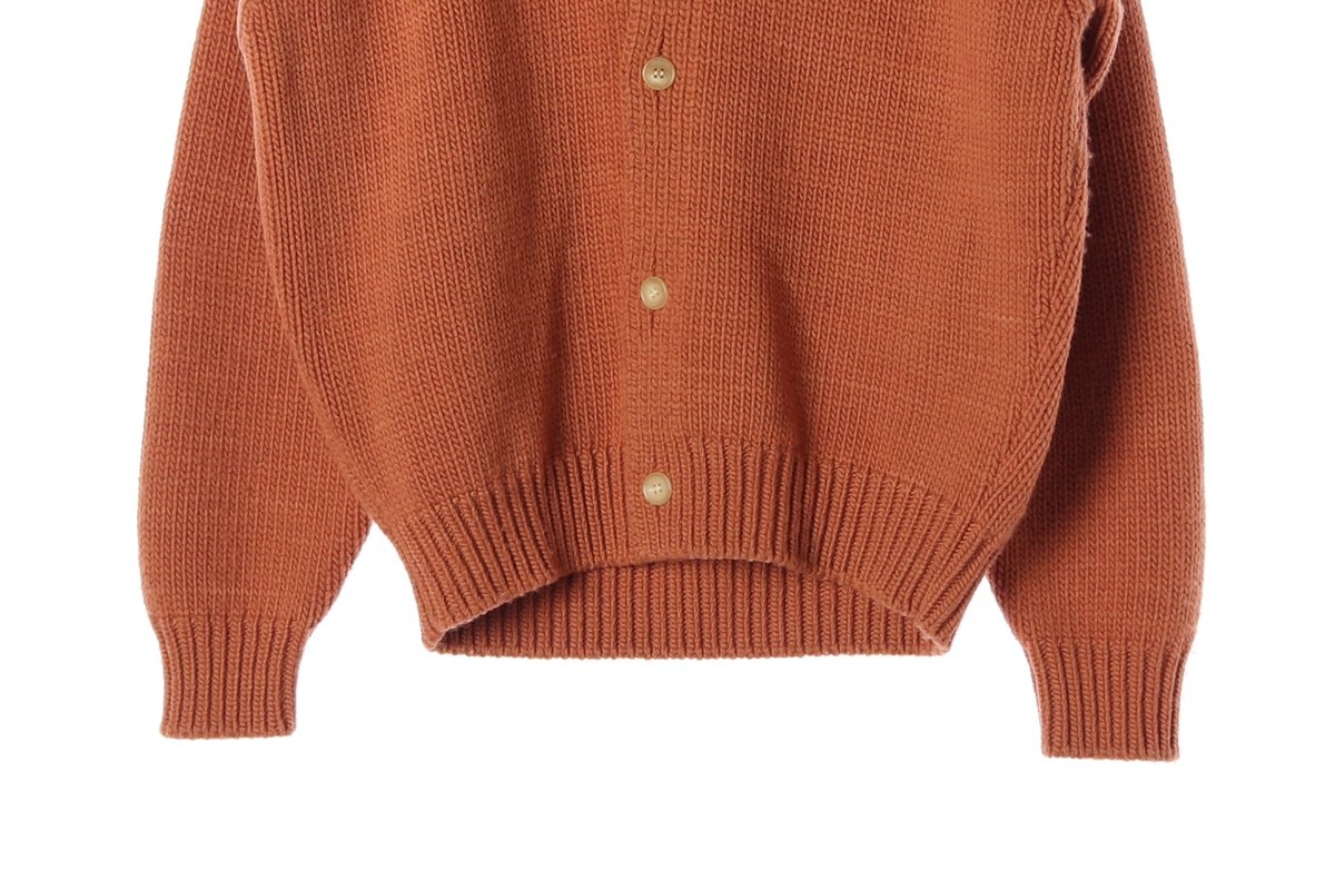 AURALEE 오라리 울100% 오렌지 울 니트 브이넥 가디건  이미지 4