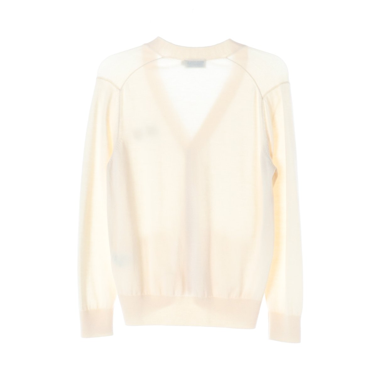 메종키츠네 울100% 베이지 더블 폭스 헤드  패치 브이넥 니트 가디건 S 이미지 2