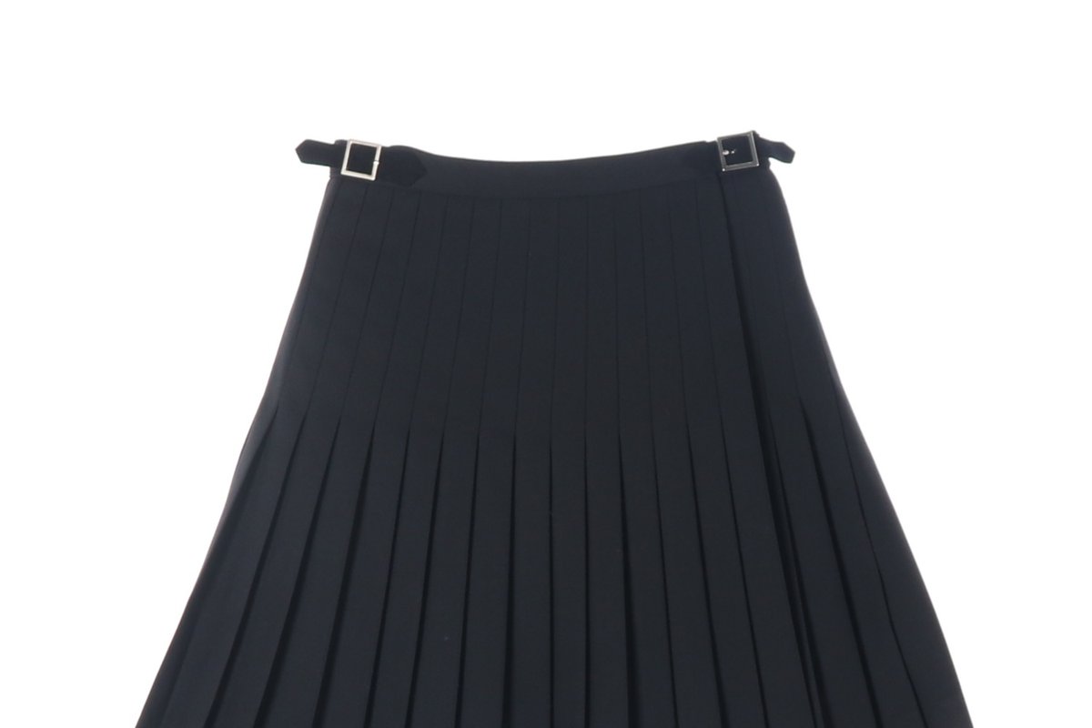 튜드먼트 블랙 울 미디 플리츠스커트 치마 M 이미지 3