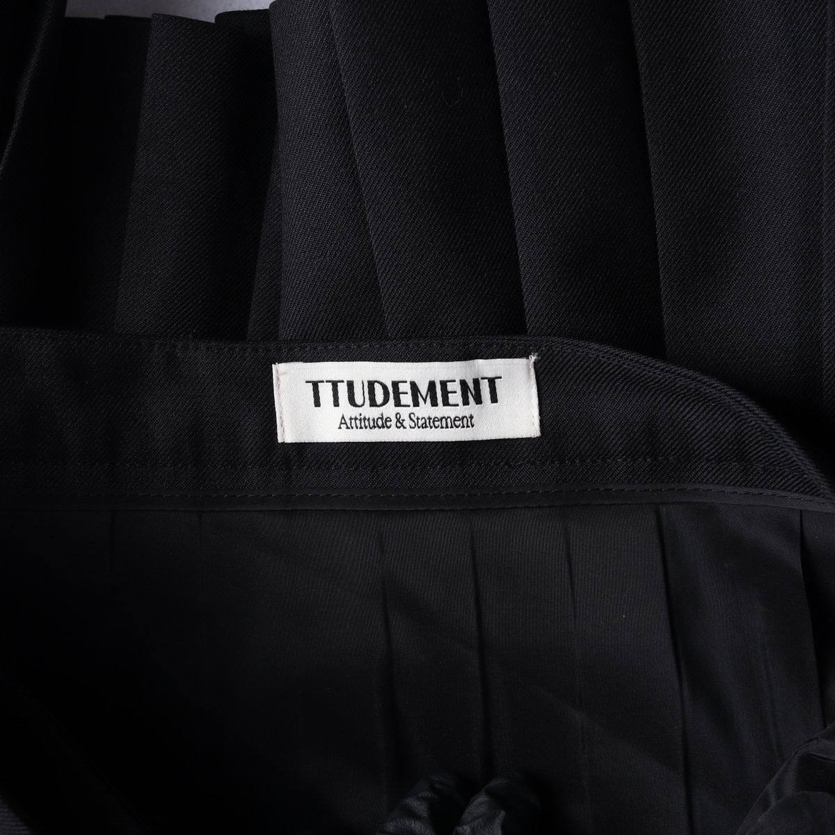 튜드먼트 블랙 울 미디 플리츠스커트 치마 M 이미지 5