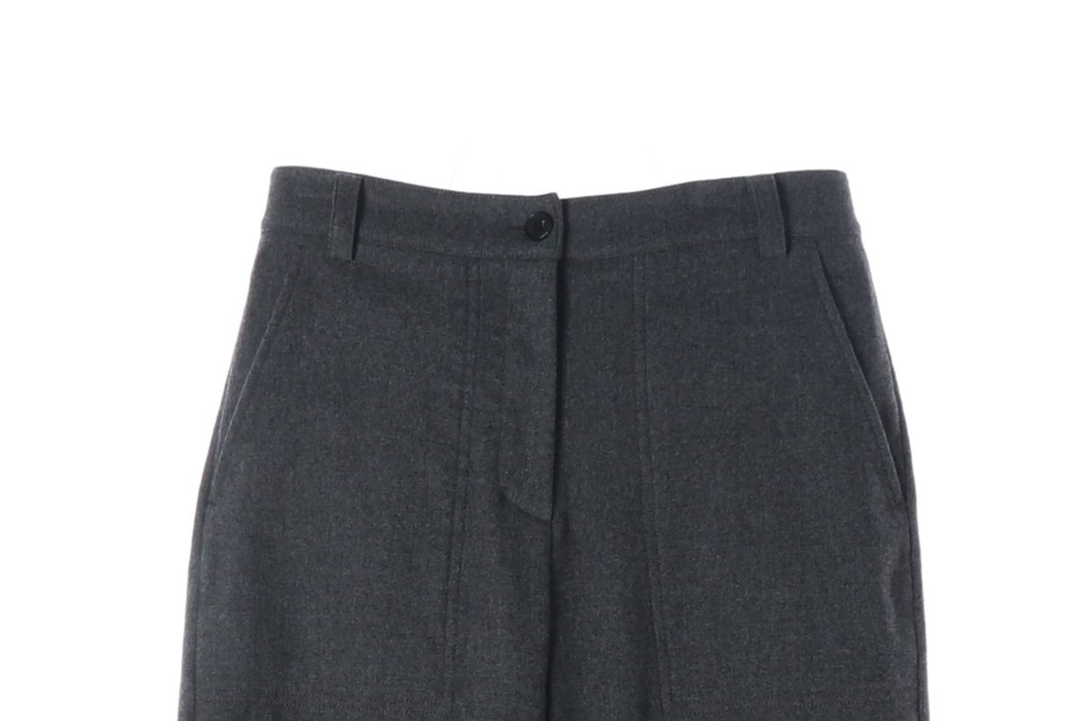 구호 플러스 울캐시미어100% 그레이 뒷밴딩 겨울 슬랙스 팬츠 바지  이미지 3