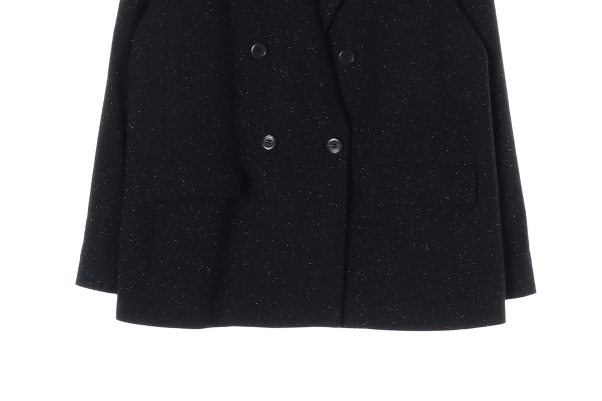 APC 아페쎄 울 실크 펄 더블 블레이저 자켓 재킷 블랙 이미지 5