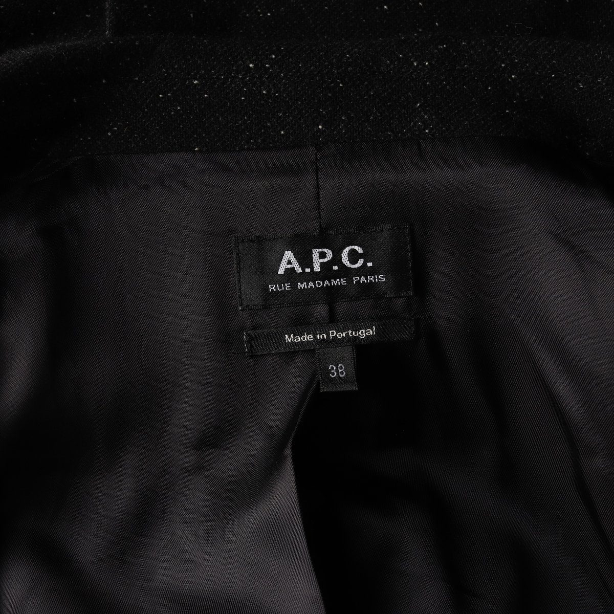 APC 아페쎄 울 실크 펄 더블 블레이저 자켓 재킷 블랙 이미지 6
