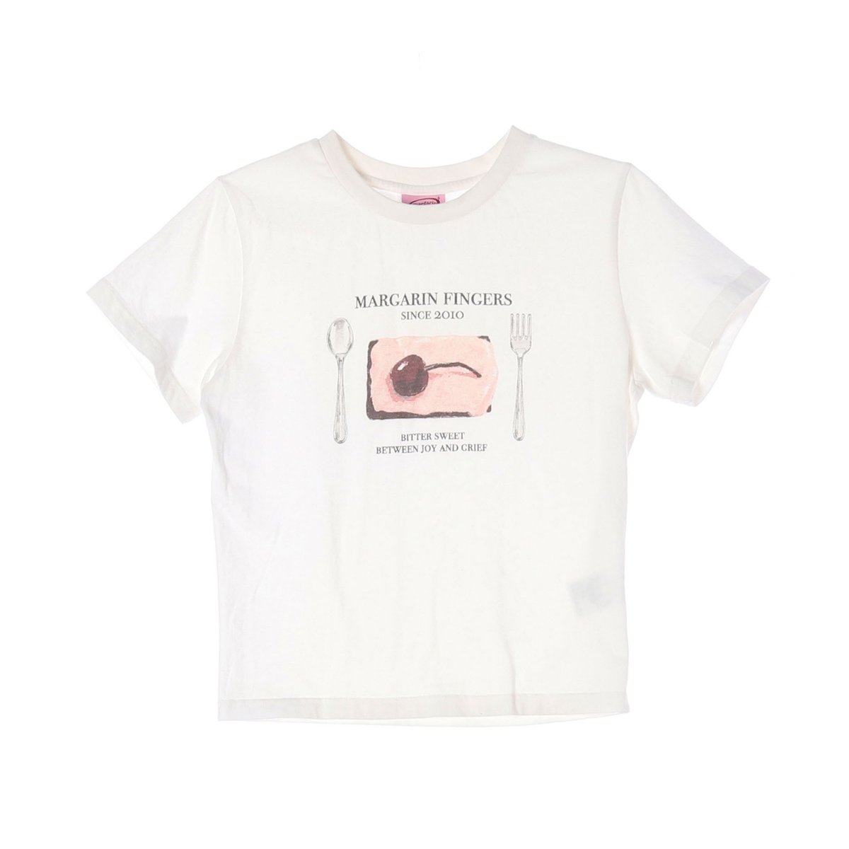 마가린핑거스 23SS 체리 그래픽 프린트 면 반팔 티셔츠