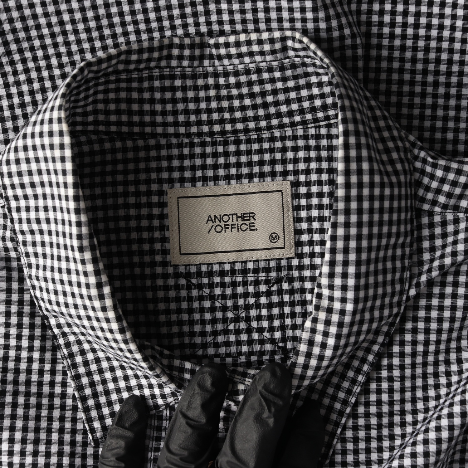 어나더 오피스 우먼 에디터 셔츠 깅엄 체크 셔츠 블랙 M 이미지 3