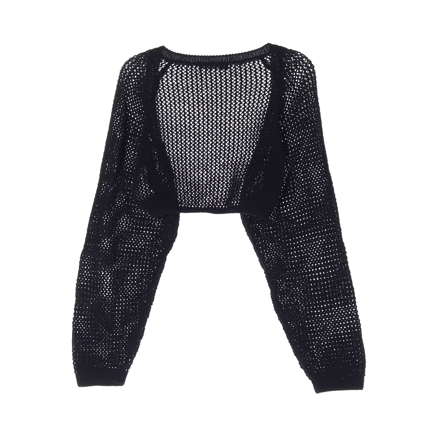 으음키임 EMKM 24SS 니트 볼레로 가디건 블랙 이미지 2