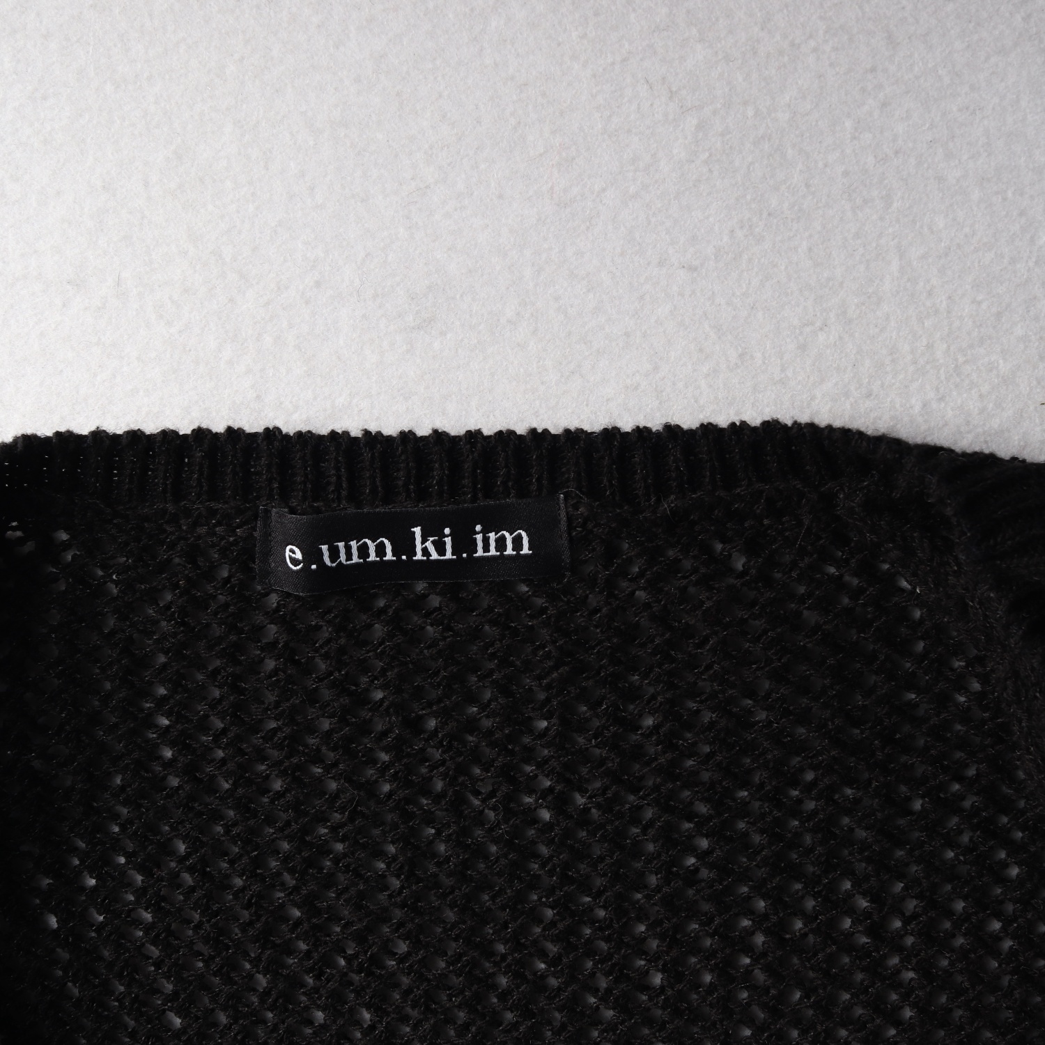 으음키임 EMKM 24SS 니트 볼레로 가디건 블랙 이미지 3