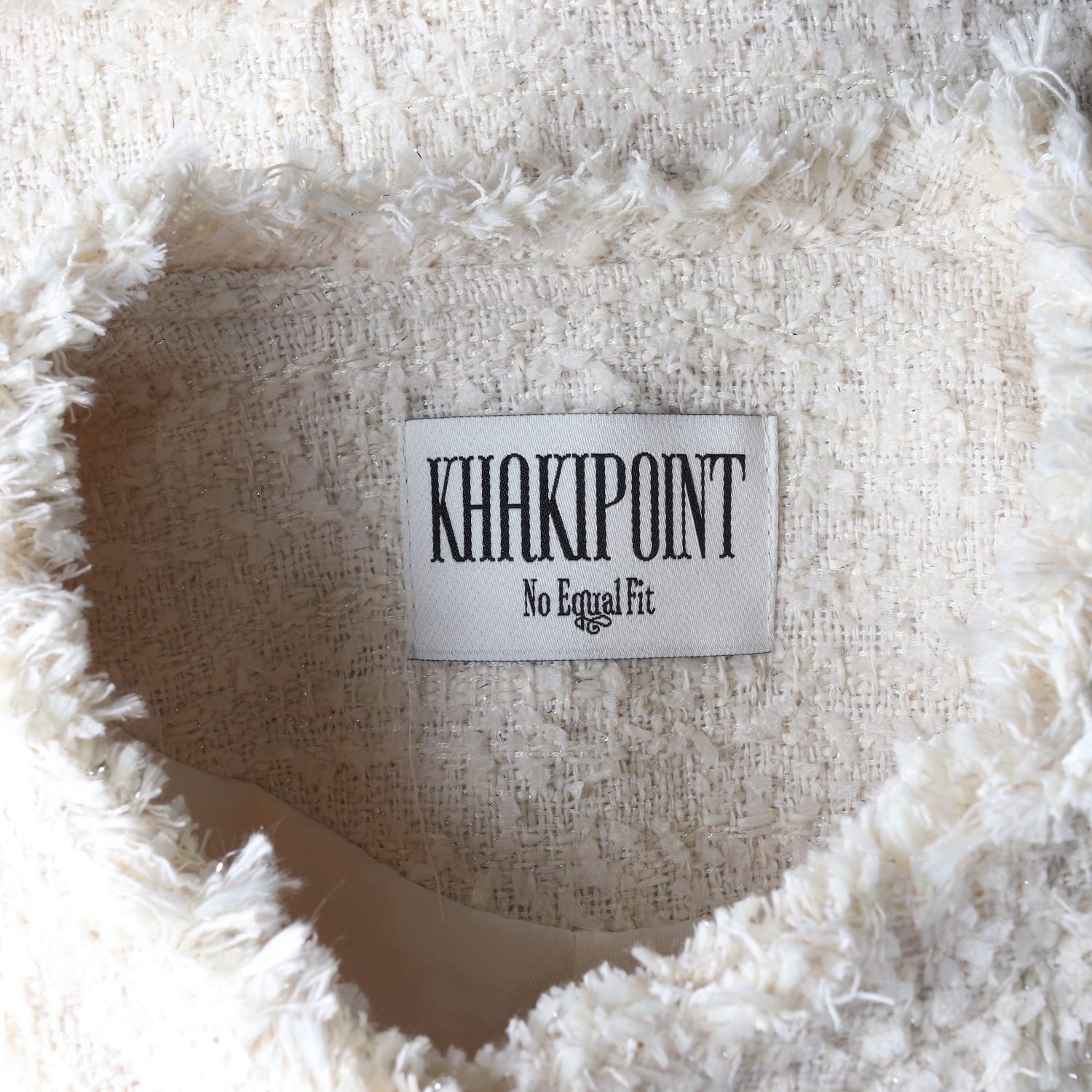 (새상품) 카키포인트 앤틱 트위드 크롭 재킷 이미지 4