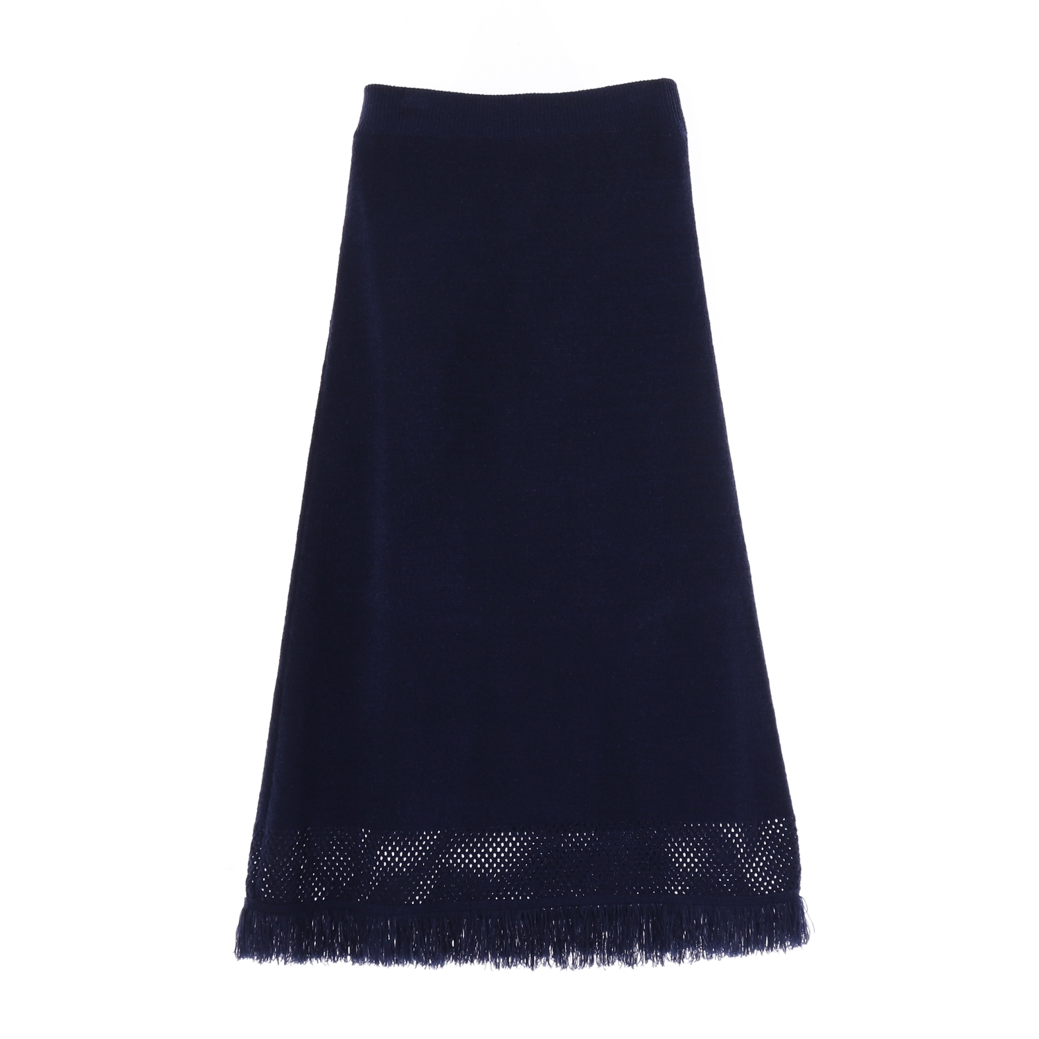 (새상품) 잇미샤 프린지 디테일 니트 롱 스커트