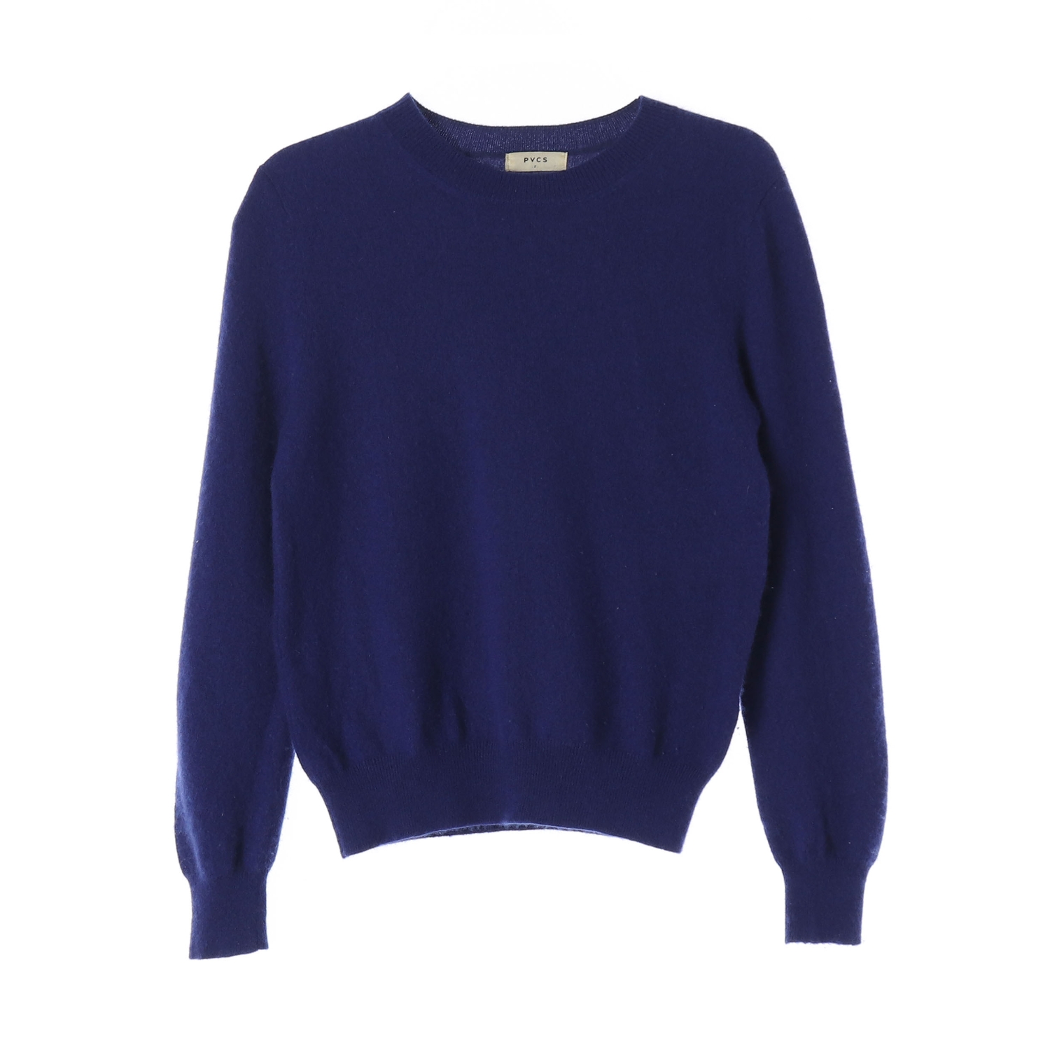 프븏스 캐시미어 100% 라운드 니트 스웨터 네이비 