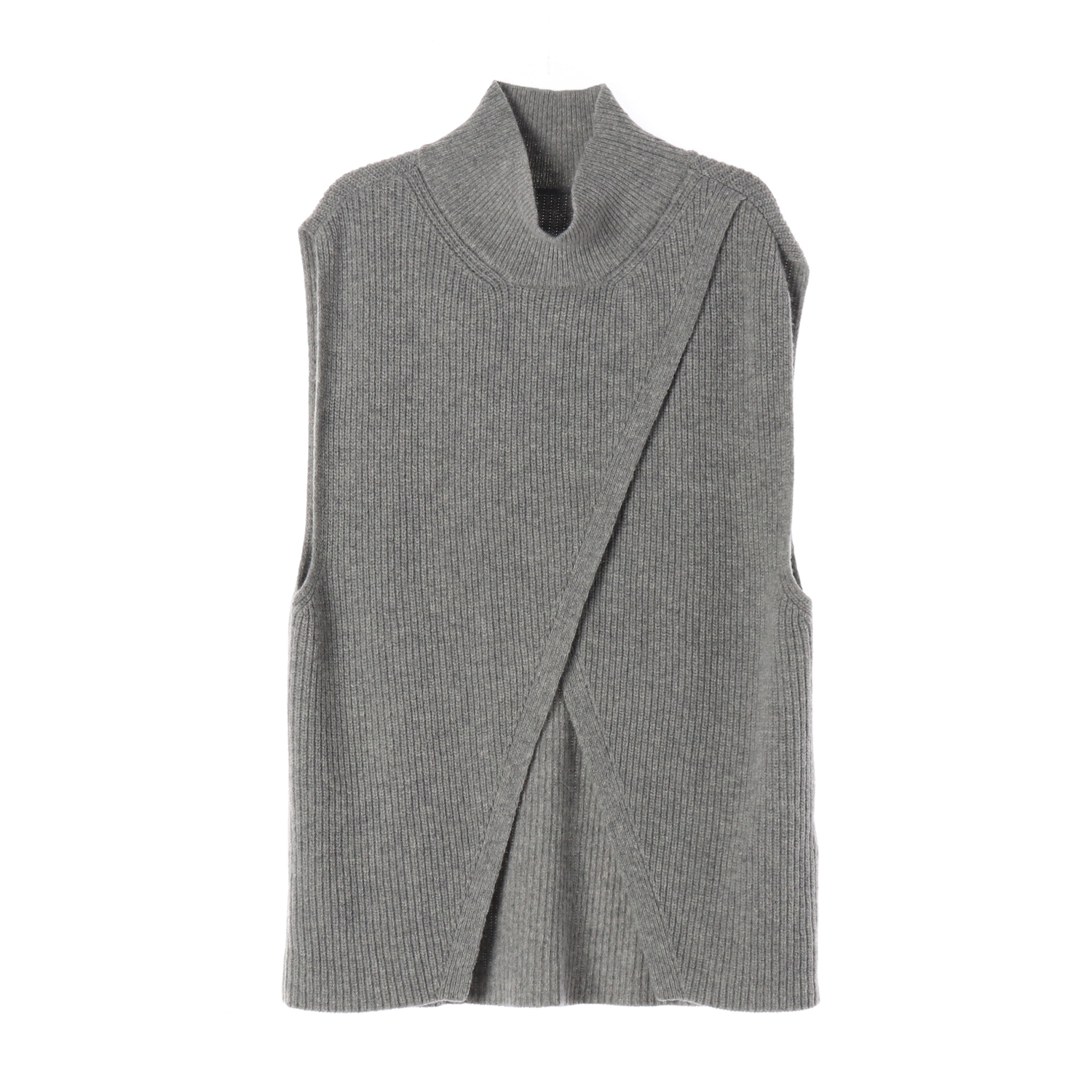 스튜디오 톰보이 21FW 울 블렌드 모크넥 랩 니트 조끼