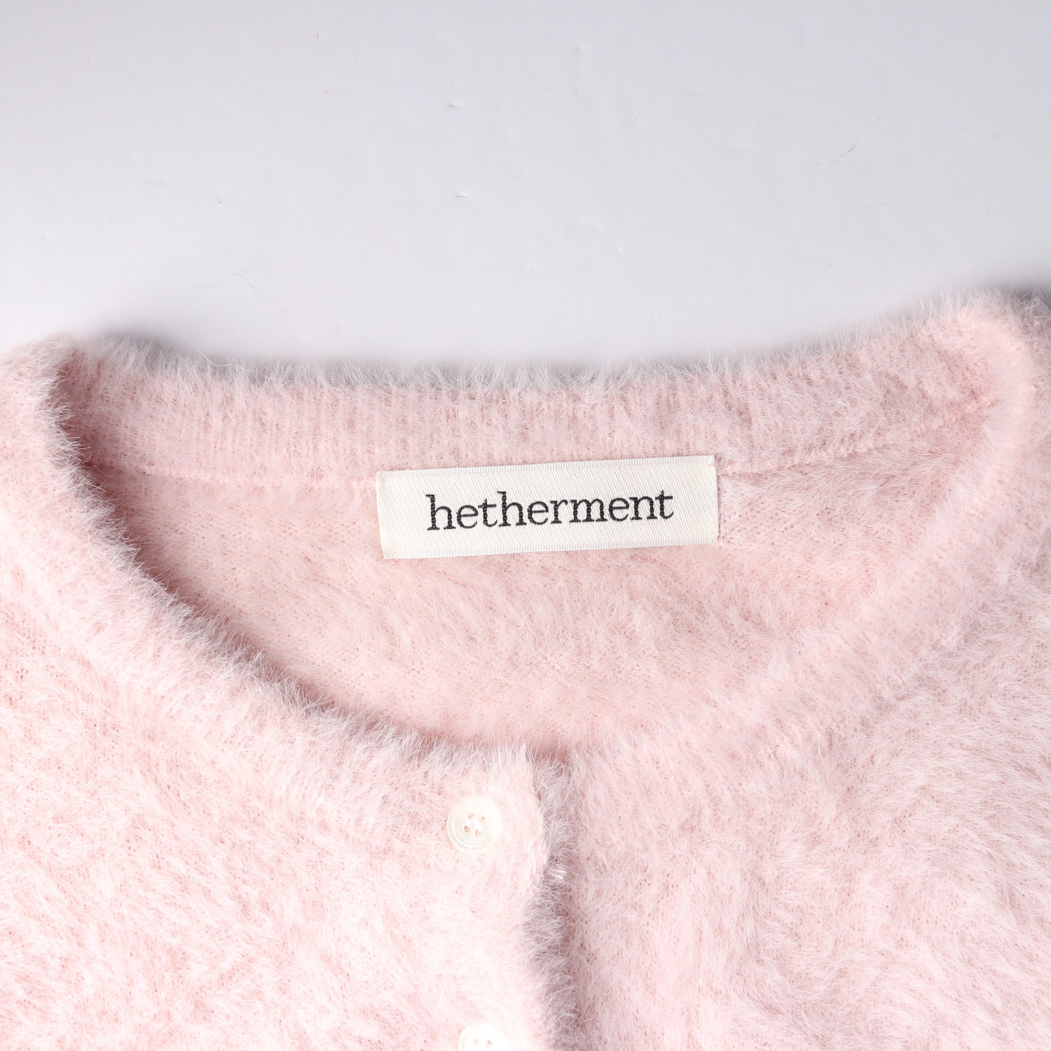 헤더먼트 크롭 니트 세레나 가디건 핑크 이미지 3