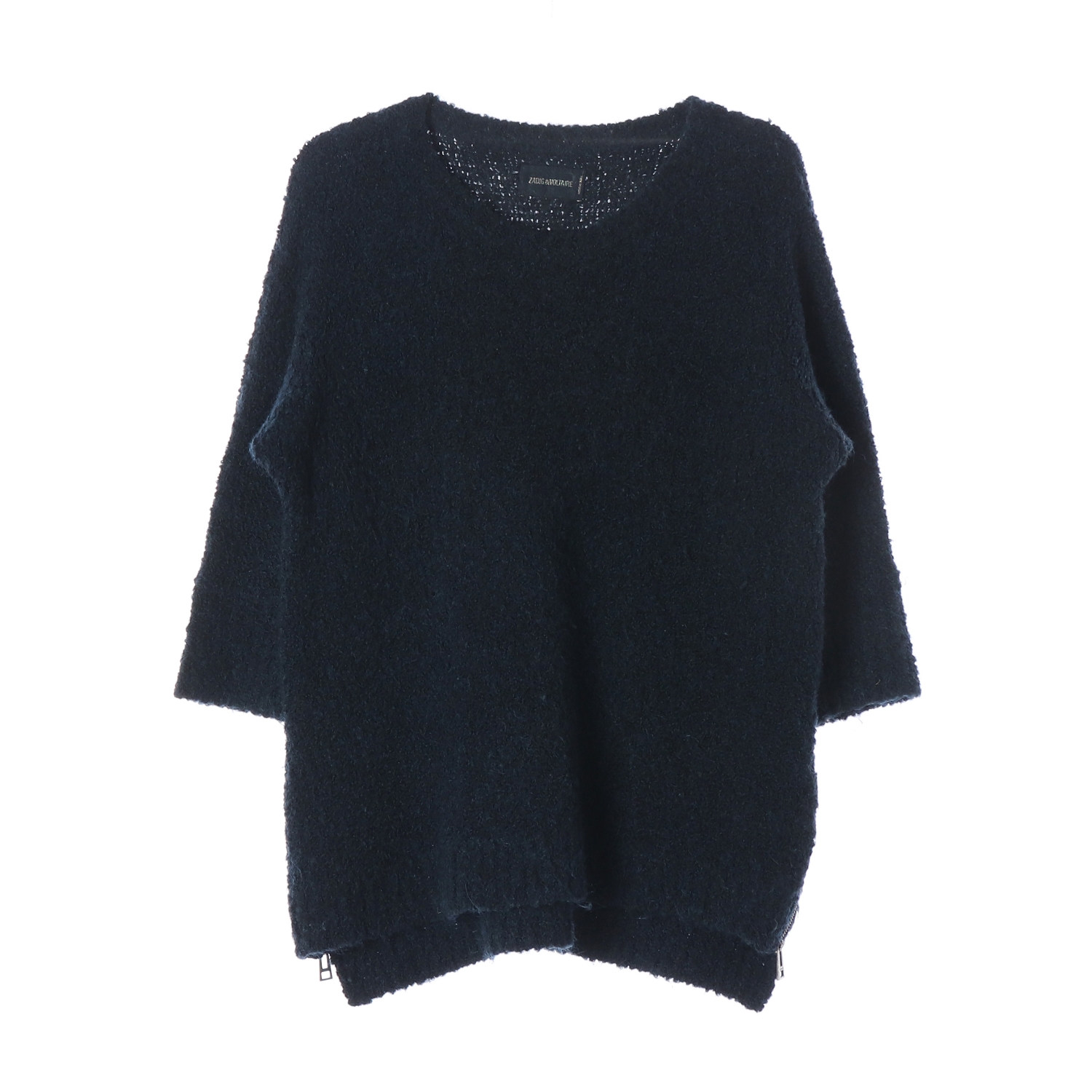 쟈딕앤볼테르 메리노 울 모헤어 사이드 지퍼 슬릿 부클 니트 스웨터