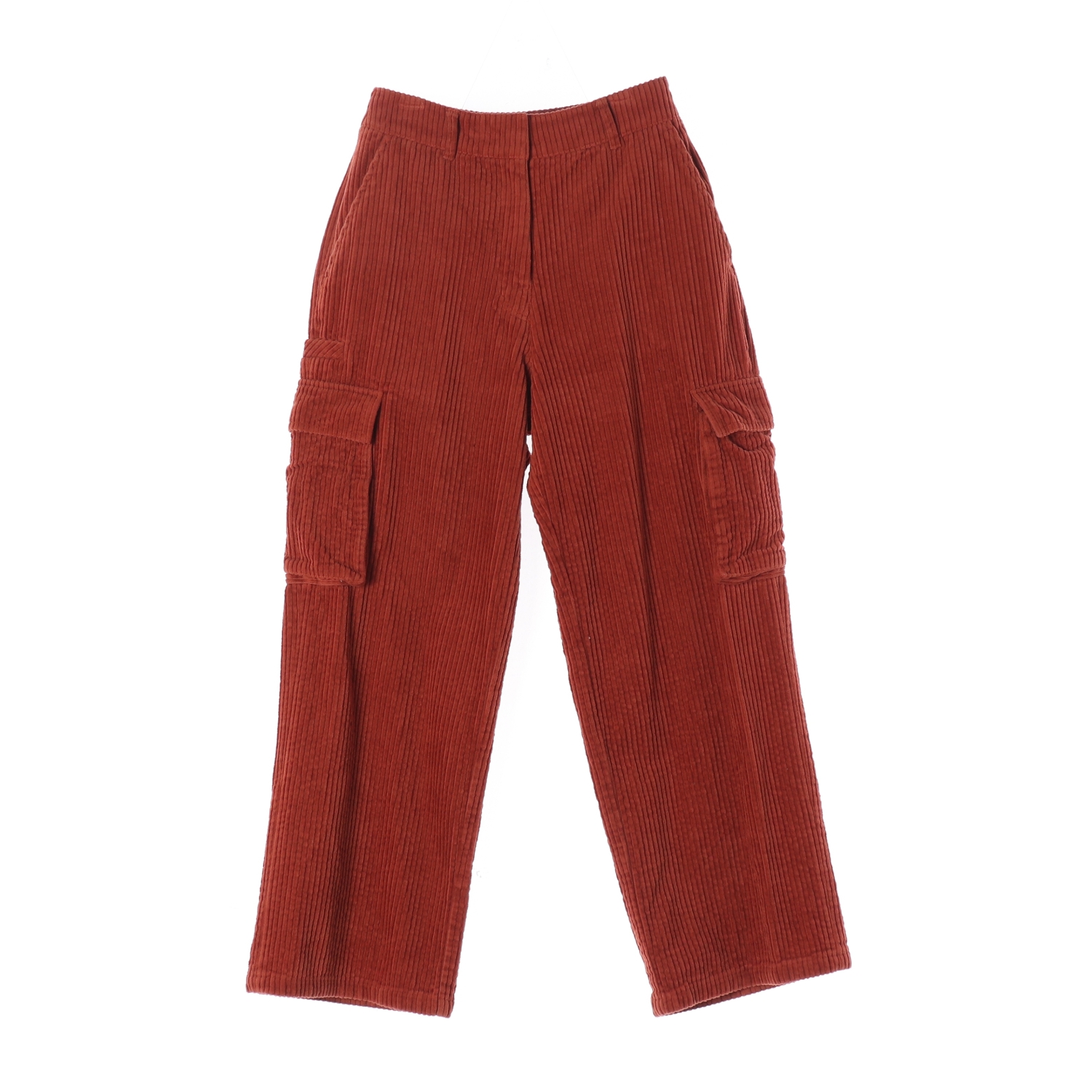 인사일런스 오버핏 코듀로이 와이드 카고 팬츠 브릭 레드
