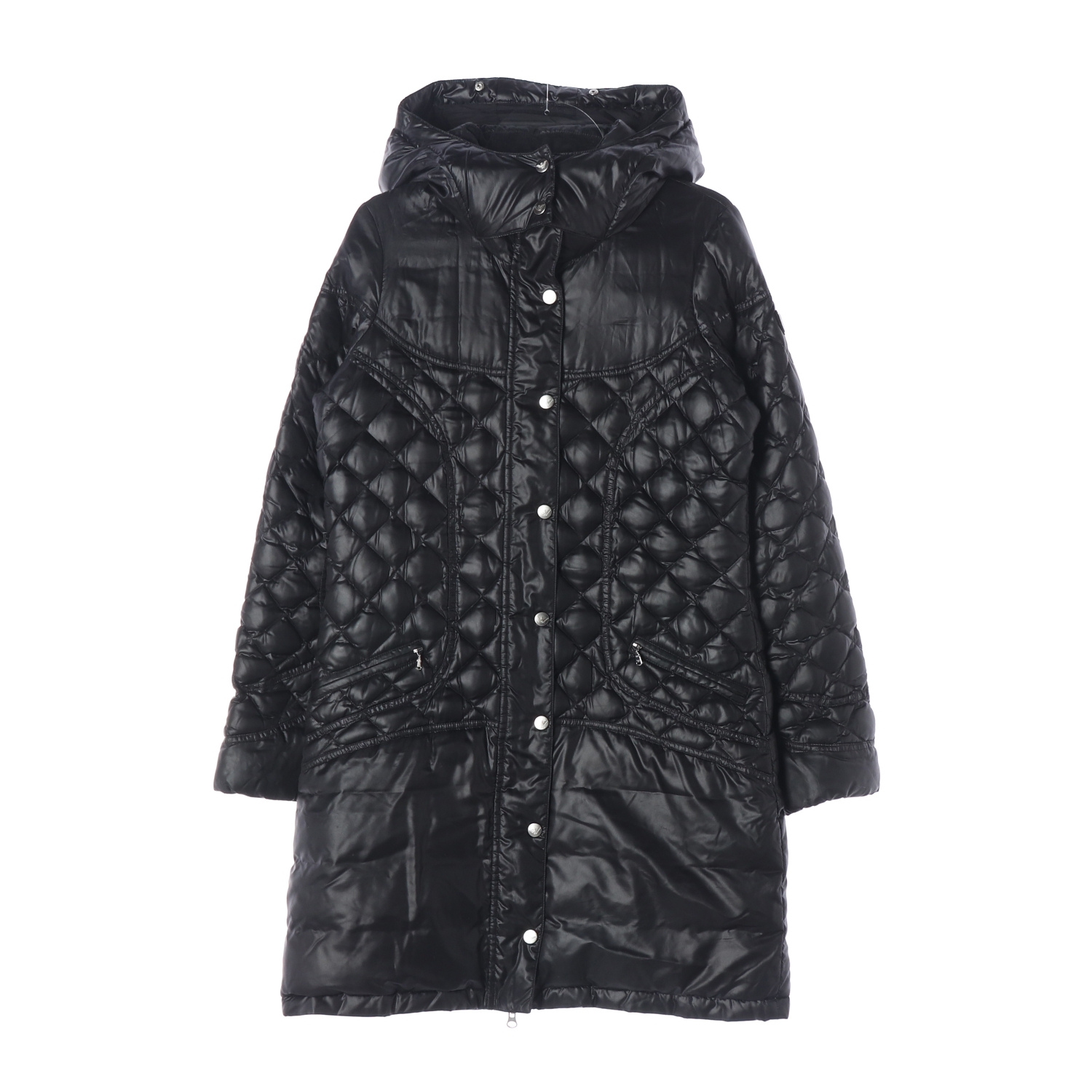 엠포리오 아르마니 퀼팅 후드 롱 패딩